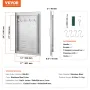 BBQ Access Door, 610x431 mm Single Outdoor Kitchen Door, Stainless Steel Flush Mount Door, Wall Vertical Door with Handle,