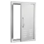 BBQ Access Door, 610x431 mm Single Outdoor Kitchen Door, Stainless Steel Flush Mount Door, Wall Vertical Door with Handle,