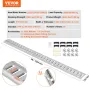 E Track Tie-Down Rail Kit, 24PCS 5' E-Tracks Set Includes 8 Steel Rails & 8 O-Ring Anchors & 8 Tie-Offs with D-Ring, Versatile S