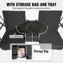 2-Seat Patio Swing Chair, Outdoor Patio Swing with Adjustable Canopy, Porch Swing with Storage Bag and Rotating Tray, Oxford Fab