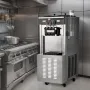 Commercial Ice Cream Machine, 34-44 L/H Yield, 1850W 3-Flavor Freestanding Soft Serve Ice Cream Maker, 2 x 9L Stainless Steel Ho