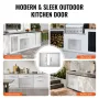 BBQ Access Door, 711x482 mm Double Outdoor Kitchen Door, Stainless Steel Flush Mount Door, Wall Vertical Door with Handles, for 