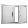 BBQ Access Door, 711x482 mm Double Outdoor Kitchen Door, Stainless Steel Flush Mount Door, Wall Vertical Door with Handles, for 
