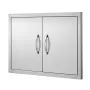 BBQ Access Door, 711x482 mm Double Outdoor Kitchen Door, Stainless Steel Flush Mount Door, Wall Vertical Door with Handles, for 