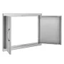 BBQ Access Door, 711x482 mm Double Outdoor Kitchen Door, Stainless Steel Flush Mount Door, Wall Vertical Door with Handles, for 