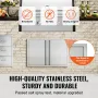BBQ Access Door, 774x532 mm Double Outdoor Kitchen Door, Stainless Steel Flush Mount Door, Wall Vertical Door with Recessed Hand