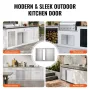 BBQ Access Door, 774x532 mm Double Outdoor Kitchen Door, Stainless Steel Flush Mount Door, Wall Vertical Door with Recessed Hand