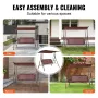 3-Person Patio Swing Chair, Outdoor Patio Swing with Adjustable Canopy, Porch Swing with Armrests, Teslin Fabric and Alloy Steel