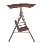 3-Person Patio Swing Chair, Outdoor Patio Swing with Adjustable Canopy, Porch Swing with Armrests, Teslin Fabric and Alloy Steel