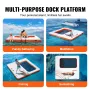 Inflatable Floating Dock, 10x10FT Inflatable Dock Platform with 4*7FT Trampoline Mesh Pool, Non-Slip Floating Platform Water Mat