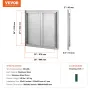 BBQ Access Door, 660x610 mm Double Outdoor Kitchen Door, Stainless Steel Flush Mount Door, Wall Vertical Door with Recessed Hand