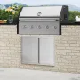 BBQ Access Door, 787x609 mm Double Outdoor Kitchen Door, Stainless Steel Flush Mount Door, Wall Vertical Door with Recessed Hand