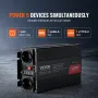 Modified Sine Wave Inverter, 1500W, DC 12V to AC 230V Power Inverter with 2 AC Outlets 2 USB Port 1 Type-C Port 6 Spare Fuses, f