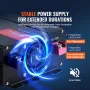 Modified Sine Wave Inverter, 1500W, DC 12V to AC 230V Power Inverter with 2 AC Outlets 2 USB Port 1 Type-C Port 6 Spare Fuses, f