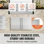 BBQ Access Door, 914x534 mm Double Outdoor Kitchen Door, Stainless Steel Flush Mount Door, Wall Vertical Door with Recessed Hand