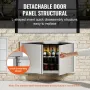 BBQ Access Door, 914x534 mm Double Outdoor Kitchen Door, Stainless Steel Flush Mount Door, Wall Vertical Door with Recessed Hand