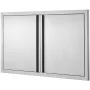 BBQ Access Door, 914x534 mm Double Outdoor Kitchen Door, Stainless Steel Flush Mount Door, Wall Vertical Door with Recessed Hand