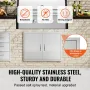 BBQ Access Door, 787x609 mm Double Outdoor Kitchen Door, Stainless Steel Flush Mount Door, Double Wall Vertical Door with Handle