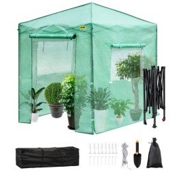 8\'x 6\'x 8\' Pop-Up Greenhouse, Set Up in Minutes, Portable Greenhouse with Doors & Windows. High Strength PE Cover &