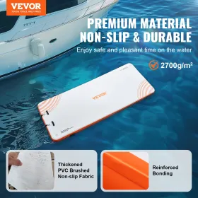 Inflatable Floating Dock, 15 x 6FT Inflatable Dock Platform, Non-Slip Water Floating Dock Mat with Portable Carrying Bag &