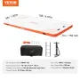 Inflatable Floating Dock, 15 x 6FT Inflatable Dock Platform, Non-Slip Water Floating Dock Mat with Portable Carrying Bag & Detac