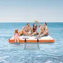 Inflatable Floating Dock, 15 x 6FT Inflatable Dock Platform, Non-Slip Water Floating Dock Mat with Portable Carrying Bag & Detac
