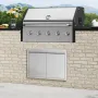 BBQ Access Door, 762x532 mm Double Outdoor Kitchen Door, Stainless Steel Flush Mount Door, Wall Vertical Door with Recessed Hand