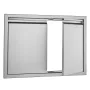 BBQ Access Door, 762x532 mm Double Outdoor Kitchen Door, Stainless Steel Flush Mount Door, Wall Vertical Door with Recessed Hand