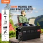 Modified Sine Wave Inverter, 3000Watt, DC 12V to AC 230V LCD Display Power Inverter with 3 AC Outlets 2 USB Port 1 Type-C Port 1