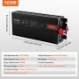 Modified Sine Wave Inverter, 3000Watt, DC 12V to AC 230V LCD Display Power Inverter with 3 AC Outlets 2 USB Port 1 Type-C Port 1