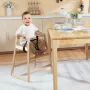 Træhøj stol til babyer og småbørn, dobbelt massivt