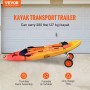 Heavy Duty Kayak Cart, 280lbs Load Capacity, Detachable Canoe Trolley Cart with 10'' Solid Tires, Adjustable Width & Top Foam