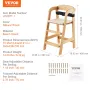 Wooden High Chair for Babies & Toddlers, Convertible Adjustable Feeding Chair, Eat & Grow High Chair with Seat Cushion, Portable