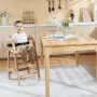 Træhøjstol til babyer og småbørn, konvertibel justerbar