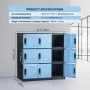 Metal Locker for Employees, 9 Doors Storage Cabinet with Card Slot, Employee Lockers with Keys, 66lbs Loading Capacity office St