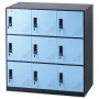 Metal Locker for Employees, 9 Doors Storage Cabinet with Card Slot, Employee Lockers with Keys, 66lbs Loading Capacity office St