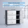 Metal Locker for Employees, 9 Doors Storage Cabinet with Card Slot, Gray Steel Employee Lockers with Keys, 66lbs Loading