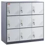 Metal Locker for Employees, 9 Doors Storage Cabinet with Card Slot, Gray Steel Employee Lockers with Keys, 66lbs Loading
