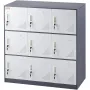 Metal Locker for Employees, 9 Doors Storage Cabinet with Card Slot, Gray Steel Employee Lockers with Keys, 66lbs Loading