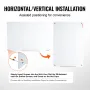 Magnetic Glass Whiteboard, Dry Erase Board 1200 x 800 mm, Wall-Mounted Large White Glassboard Frameless, with Marker Tray, an Er