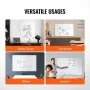 Magnetic Glass Whiteboard, Dry Erase Board 1200 x 800 mm, Wall-Mounted Large White Glassboard Frameless, with Marker Tray, an Er