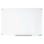 Magnetic Glass Whiteboard, Dry Erase Board 1200 x 800 mm, Wall-Mounted Large White Glassboard Frameless, with Marker Tray, an Er