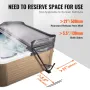 Hot Tub Cover Lift, Spa Cover Lift, Height 800 - 1050 mm Width 1450 - 2350 mm Adjustable, Installed Underneath on Both Sides, Su