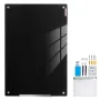 Magnetic Glass Whiteboard, Dry Erase Board 36"x24", Wall-Mounted Large White Glassboard Frameless, with Marker Tray, an Eraser a