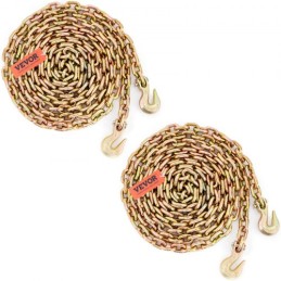 Transport Binder Chain, 7100lbs Working Load Limit, 3/8''x20' G80 Tow Chain Tie Down with Grab Hooks, DOT Certified, Galvanized