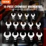Crowfoot Wrench Set, 1/2" Drive 14-Piece SAE (1-1/16" - 2") Crows Foot Wrench Set with Storage Tray, 40CR Material with Laser Et