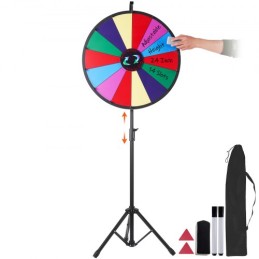 24â€ Color Prize Wheel Tripod Floor Stand Color Prize Wheel 14 Slots Dry Ease Fortune Spinner Fortune Spinning Game