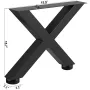 Metalbord ben 15,7 x 15,5 tommer sort bord ben premium stål