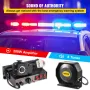 Siren Bundle 8 Tones Emergency Warning Siren, 200W, with PA Speaker MIC System Vehicle Siren Box Fit for Police, Ambulance, Fire