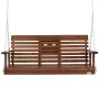 Wooden Porch Swing 5 ft, Patio bench swing for Courtyard & Garden, Upgraded 880 lbs Strong Load Capacity, Heavy Duty Swing Chair